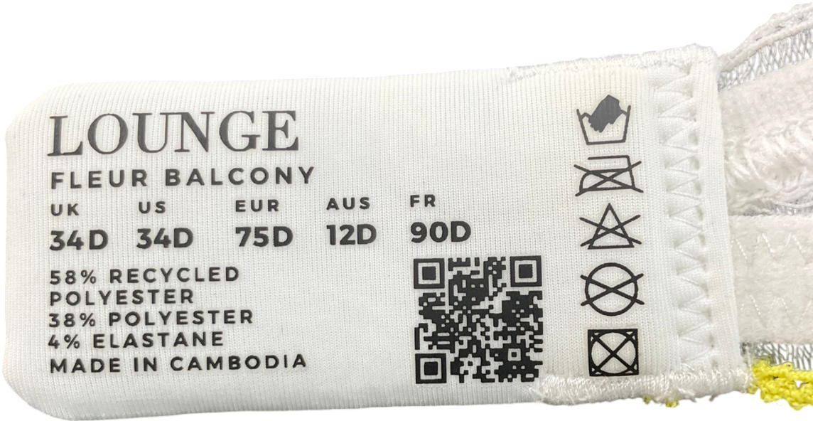 Lounge Underwear White Fleet Balcony Bra UK 34D