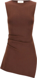 DISSH Cleo Chocolate Brown Sleeveless Longline Knit Top UK S