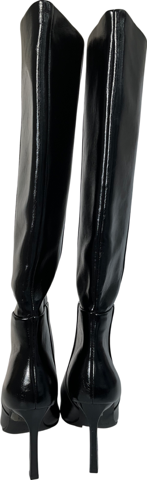 River Island Black Heeled High Leg Boots UK 5 EU 38 👠