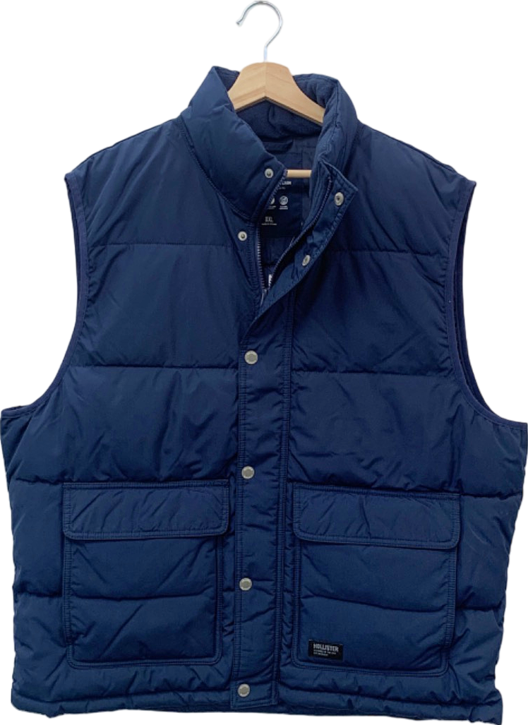Hollister Navy Ultimate Puffer Collection Vest XXL
