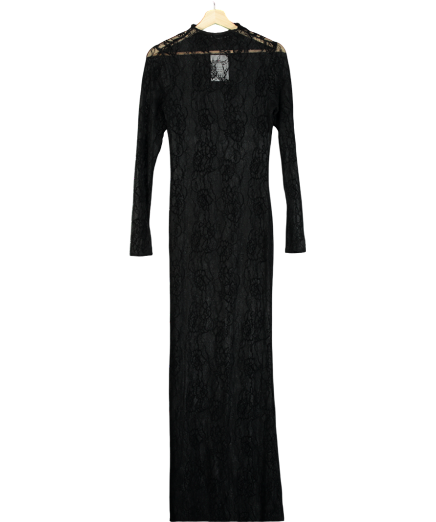 Good American Black Lace Maxi Dress UK 6