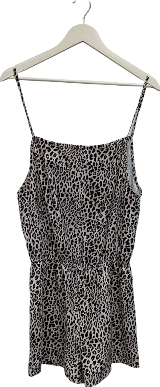 Brown Animal Print Playsuit UK S