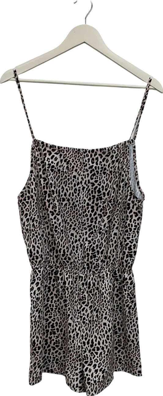 Brown Animal Print Playsuit UK S