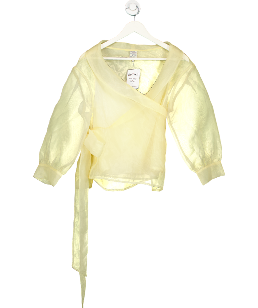 Baum Und Pferdgarten Yellow Milou Sheer Waist-tie Blouse UK 6