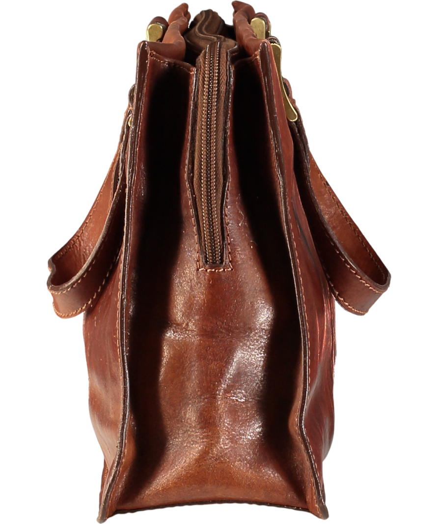 The Bridge Brown Leather Zip Up Handbag