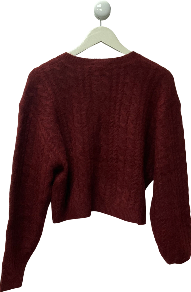 White Fox Red Betting On You Knit Cardigan Wine UK L/XL