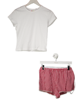 treats White Gingham Short Set - Red UK S