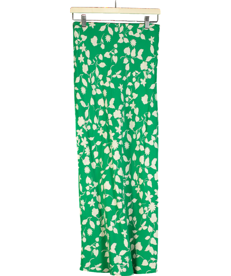 MANGO Green Printed Long Skirt UK S