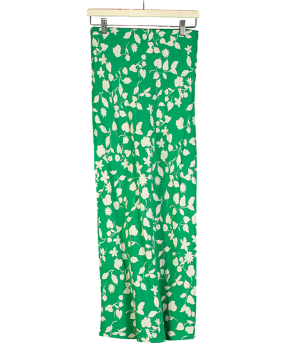 MANGO Green Printed Long Skirt UK S