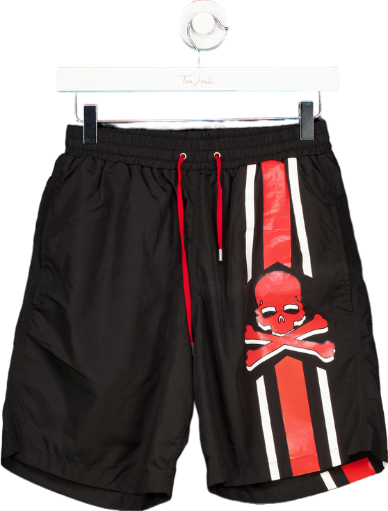 Philipp Plein Black Skull Me Now printed nylon swim shorts UK M