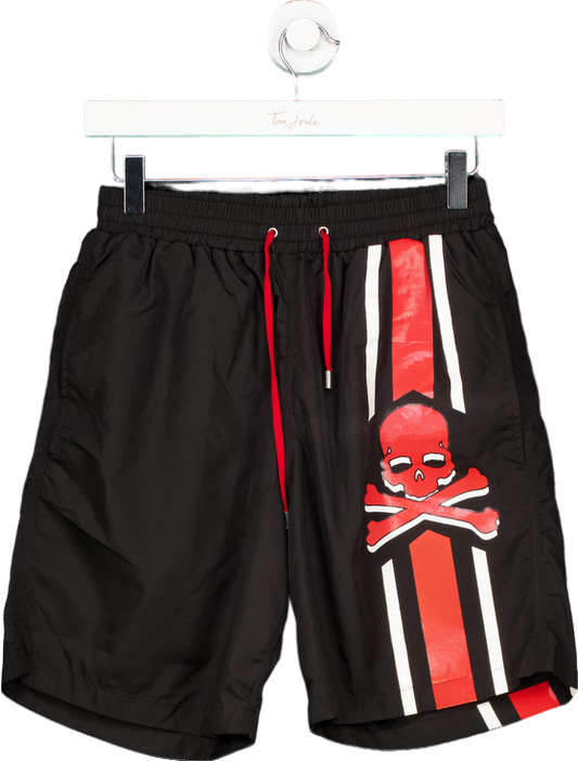 Philipp Plein Black Skull Me Now printed nylon swim shorts UK M