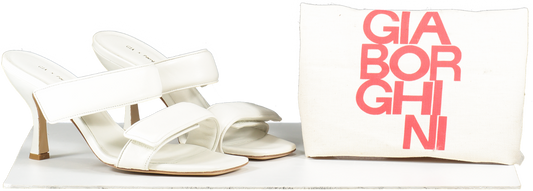 GIA BORGHINI X Pernille Teisbaek Perni 03 Leather Sandals In White UK 6 EU 39 👠