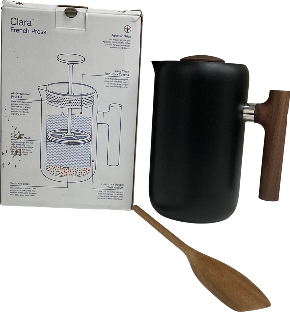 FELLOW Clara stainless-steel and wood French press Cafetiere