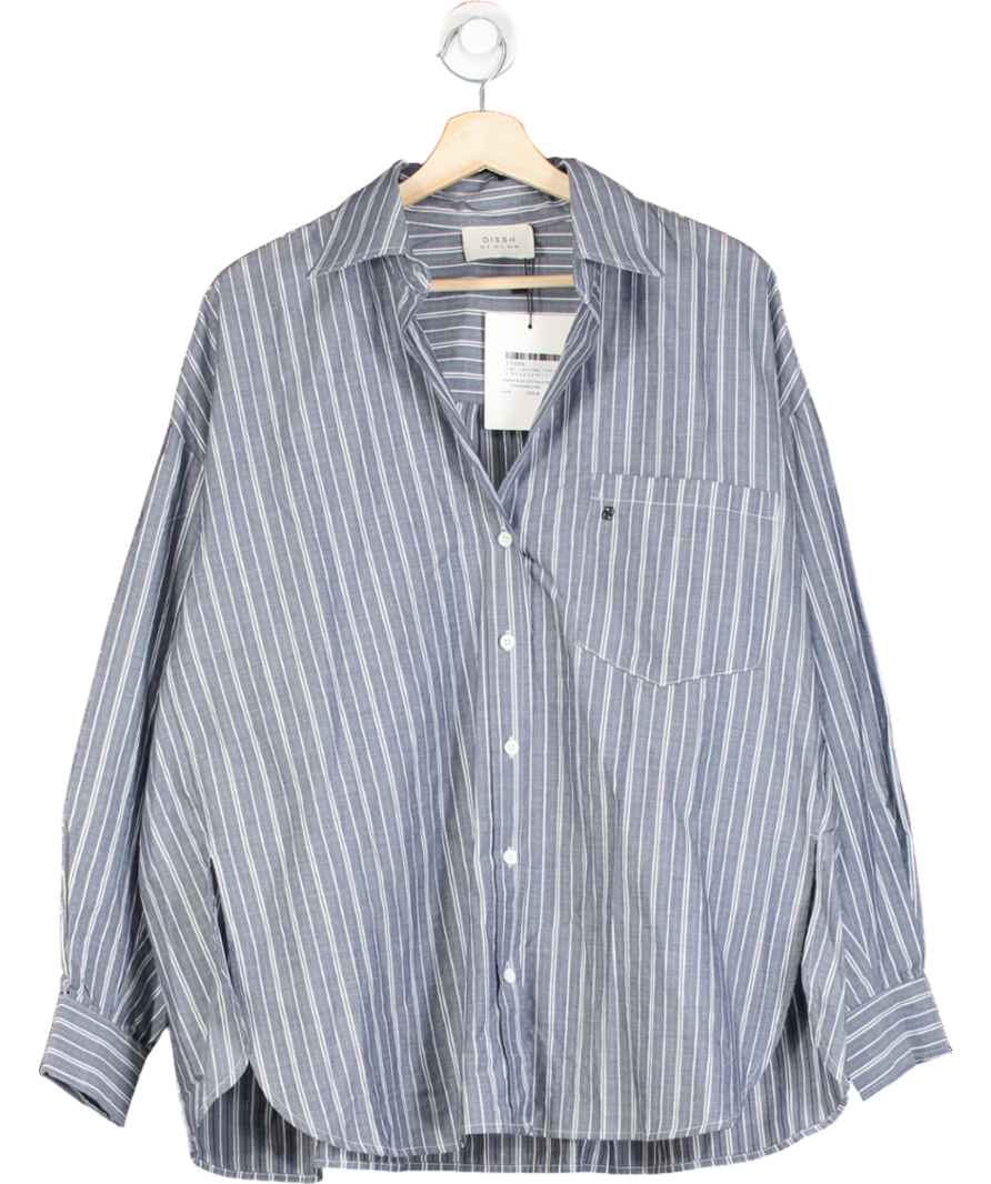 DISSH Blue Sharni Cotton Stripe Shirt UK 8