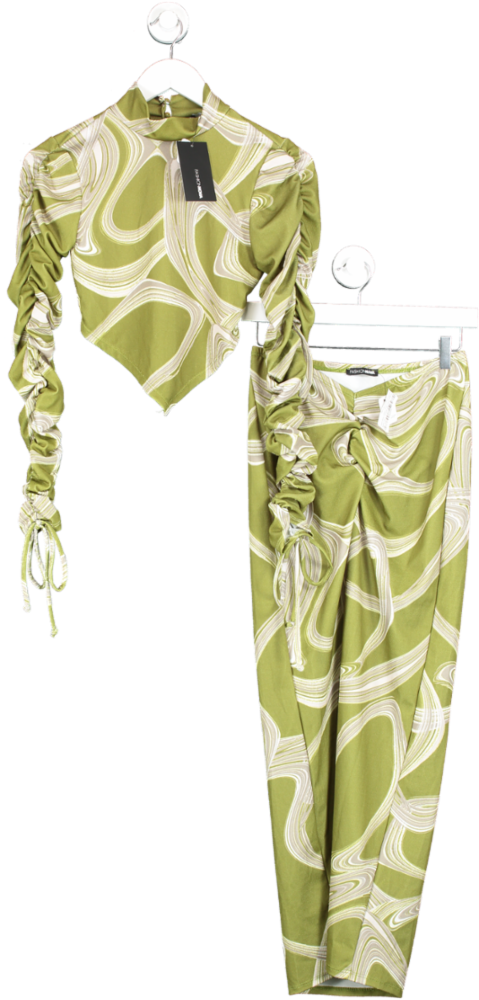 Fashion Nova Green Take A Dip Skirt Set UK M