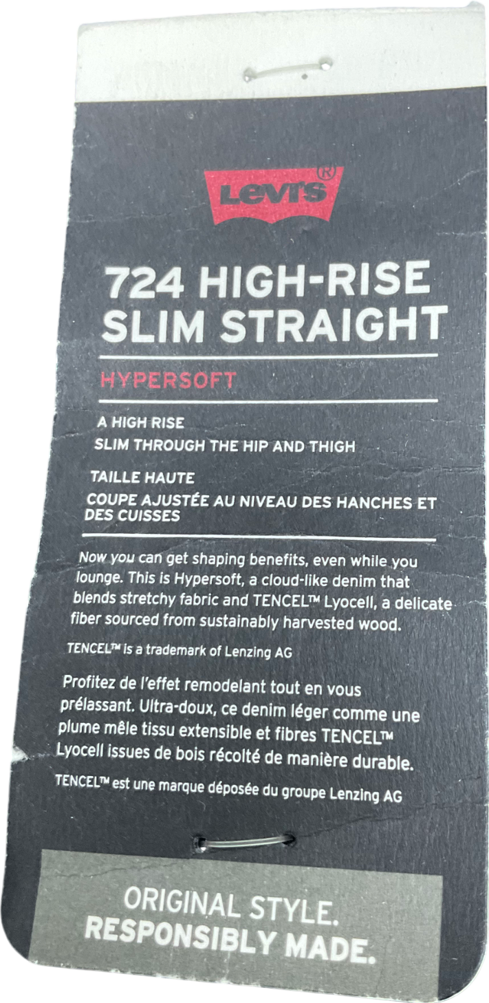 levis Blue 724 High Rise Straight Jeans W25