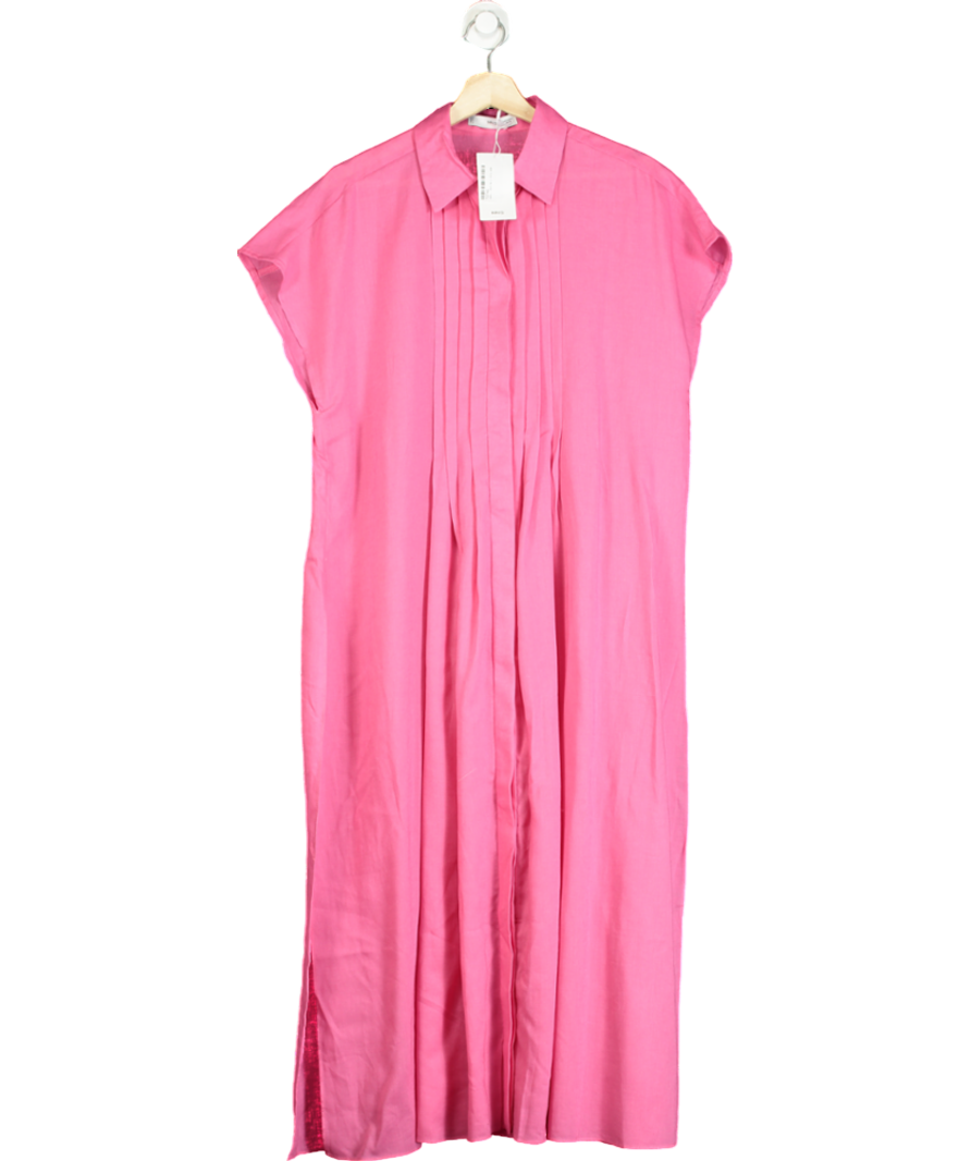 MANGO Pink Shirt Dress With Slits UK M