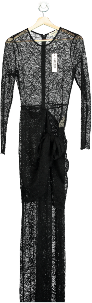 L'AGENCE Black Lace Long Sleeve Dress S