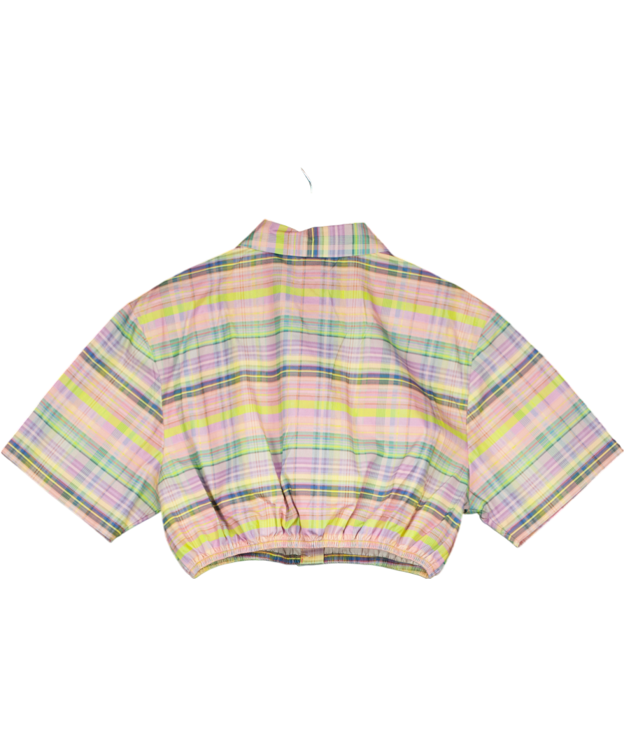 Collusion Multicoloured Cropped Checked Shirt UK 10