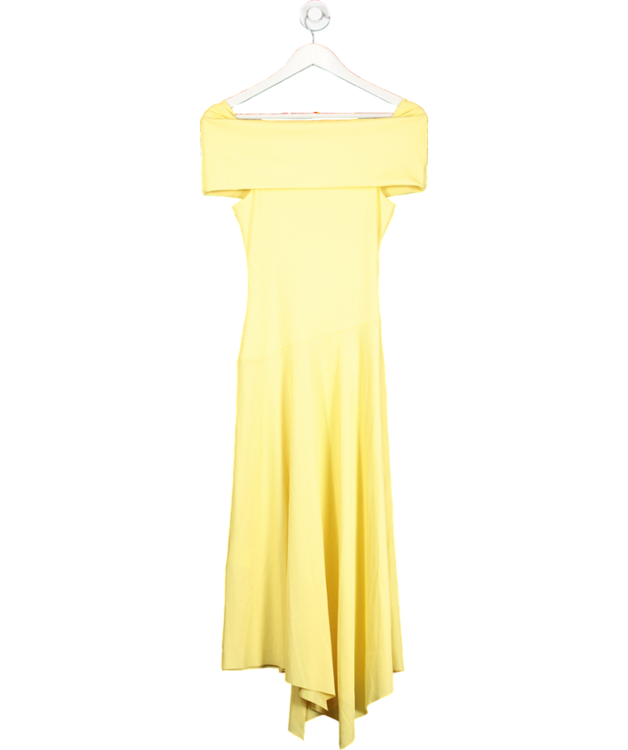 Laagam Yellow Jackie Gialla Midi Dress UK S