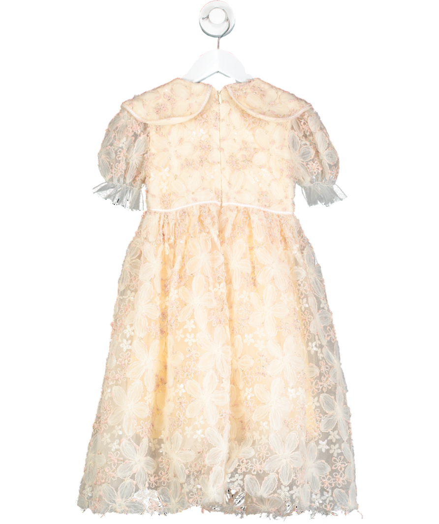 Eirene Nude Floral Embellished Tulle Dress 6 Years