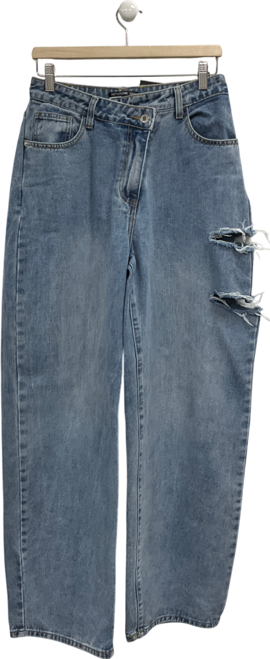 PrettyLittleThing Light Blue Wash Boyfriend Jeans UK 10