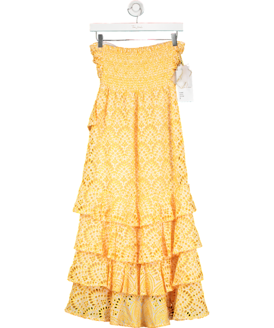 Sundress Yellow Flavie Eyelet Dress UK S