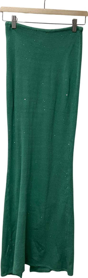 Mars the Label Blue Turquoise Sequin Crochet Skirt UK S