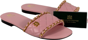 HOLLAND COOPER Quilted Pimlico Slide - Peony Pink UK 6 EU 39
