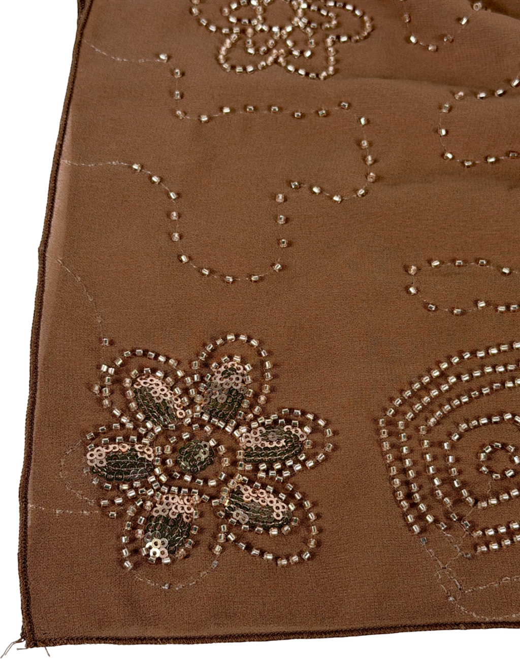 Brown Stud Embroidered Sarong