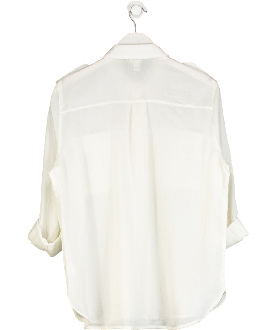 River Island White Button Detail Shirt UK 12