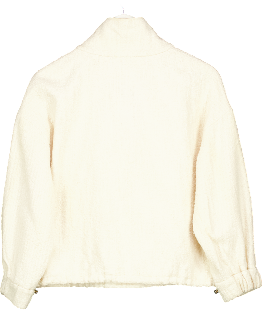 Ba&sh Cream Boucle 1/2 Zip Jacket UK S