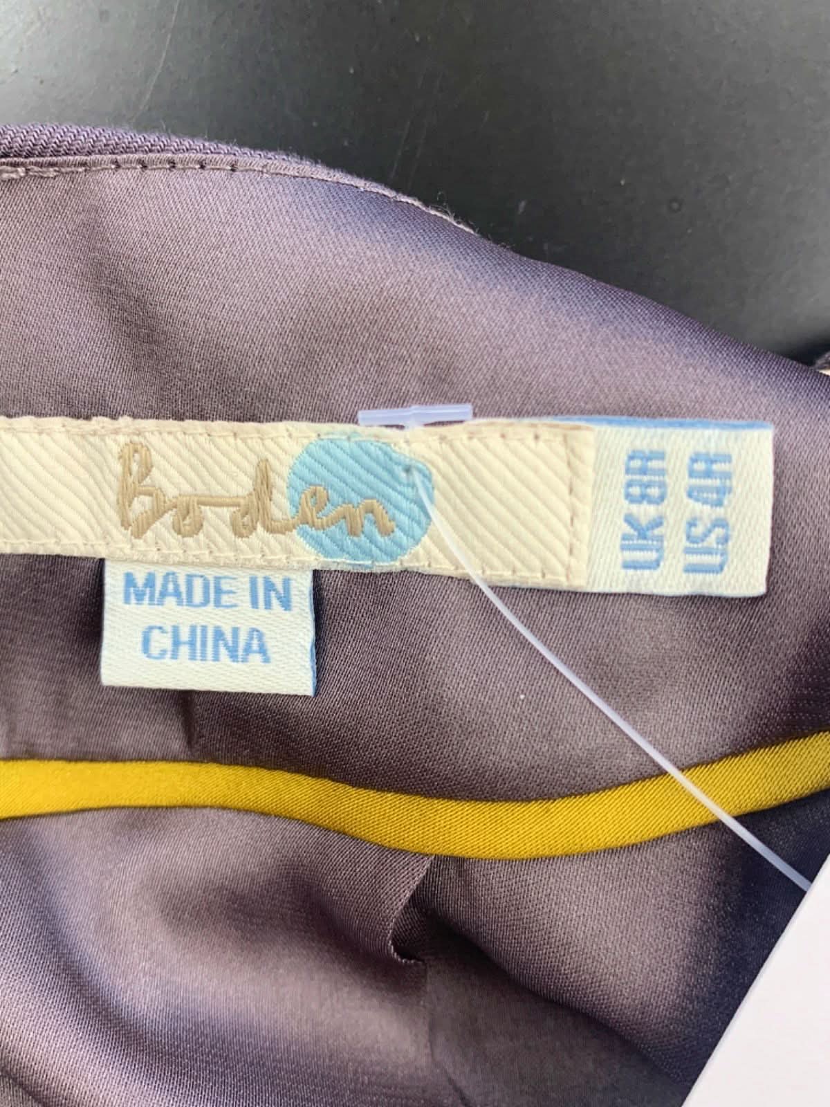 Boden Purple Embroidered Shift Dress UK 8R US 4R