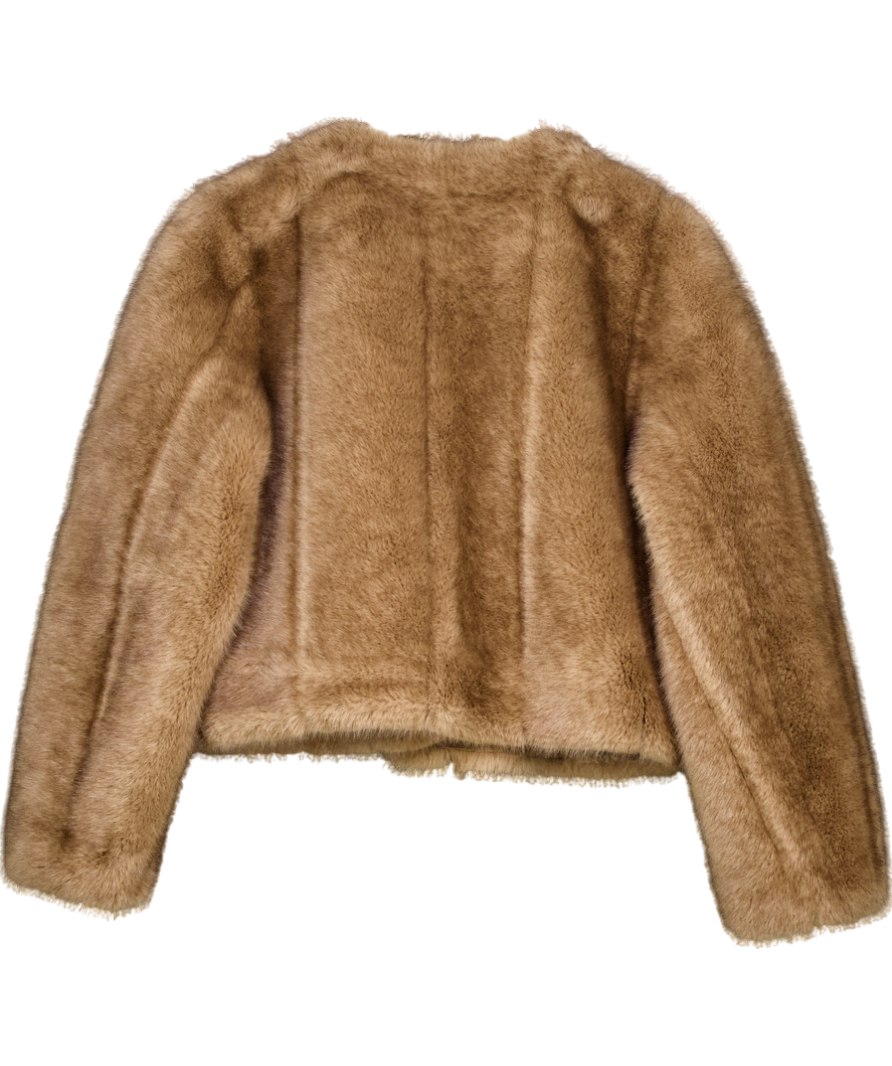 Marcela London Brown Misa Faux Fur Jacket Soft Mink UK M