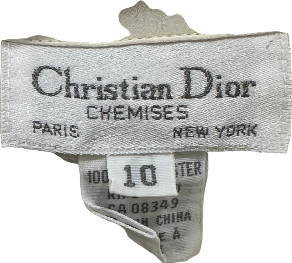Christian Dior Cream Vintage Chemises Blouse UK 10