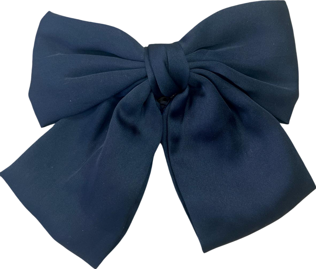 Anisa Sojka Black Silk Satin Oversized Hair Bow One Size