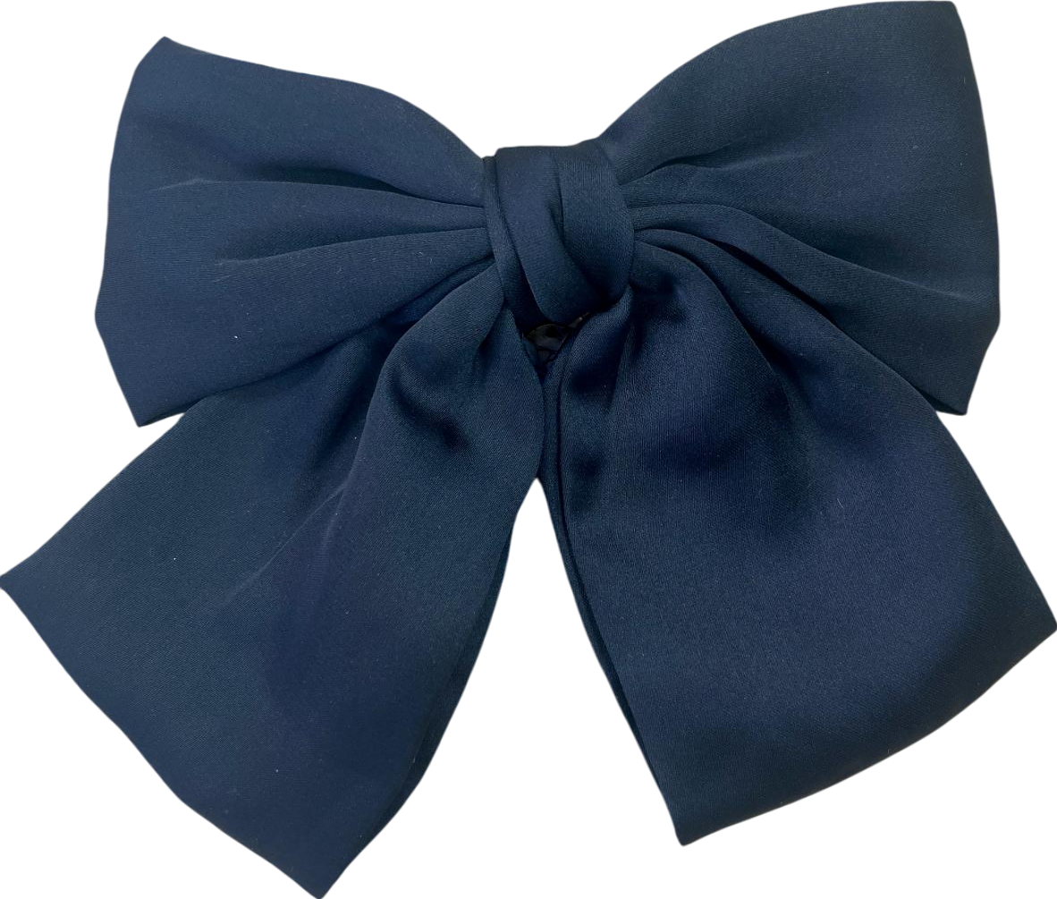 Anisa Sojka Black Silk Satin Oversized Hair Bow One Size