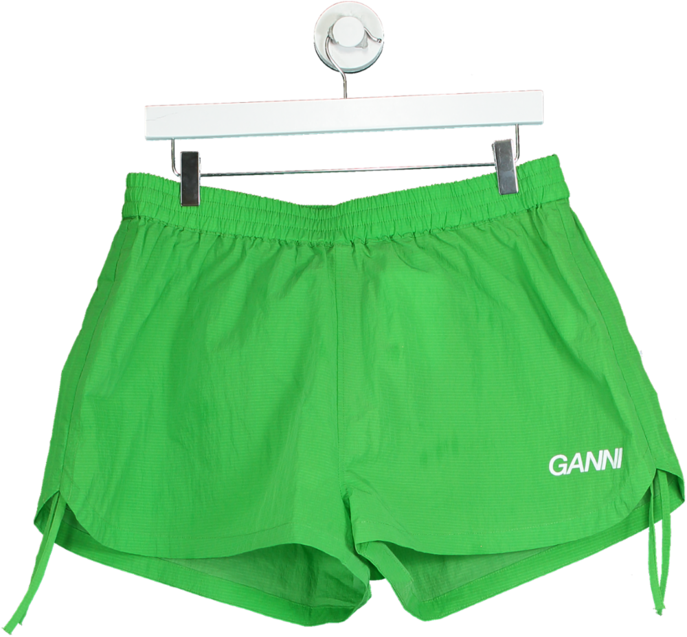 Ganni Green Recycled Polyamide Shorts UK XL