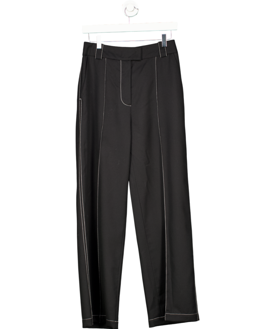 Attire The Studio Black Topstitched Trousers UK S