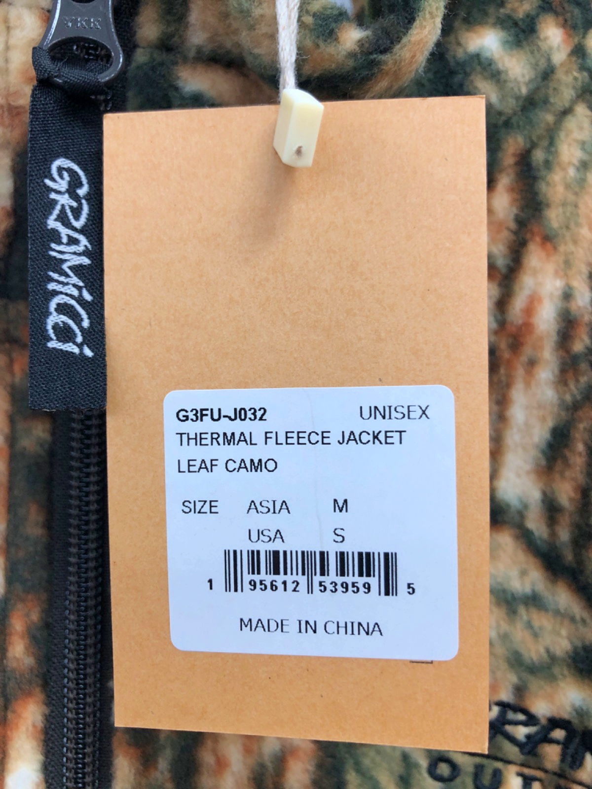 Gramicci Leaf Camo Thermal Fleece Jacket UK M
