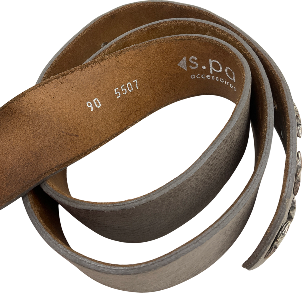s.pa Grey Star Embossed Waist Belt One Size