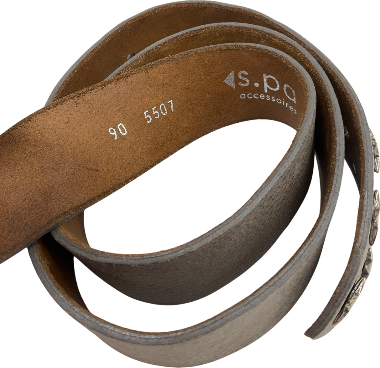 s.pa Grey Star Embossed Waist Belt One Size