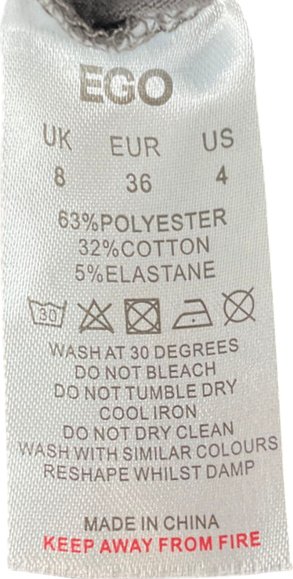 Ego Grey Multi Layered Cut Out Jersey Top UK 8