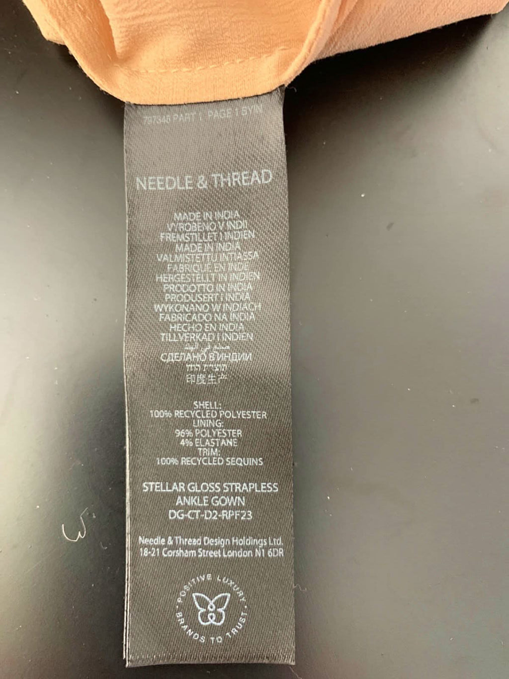 Needle & Thread Gold Stellar Gloss Strapless Ankle Gown UK 10