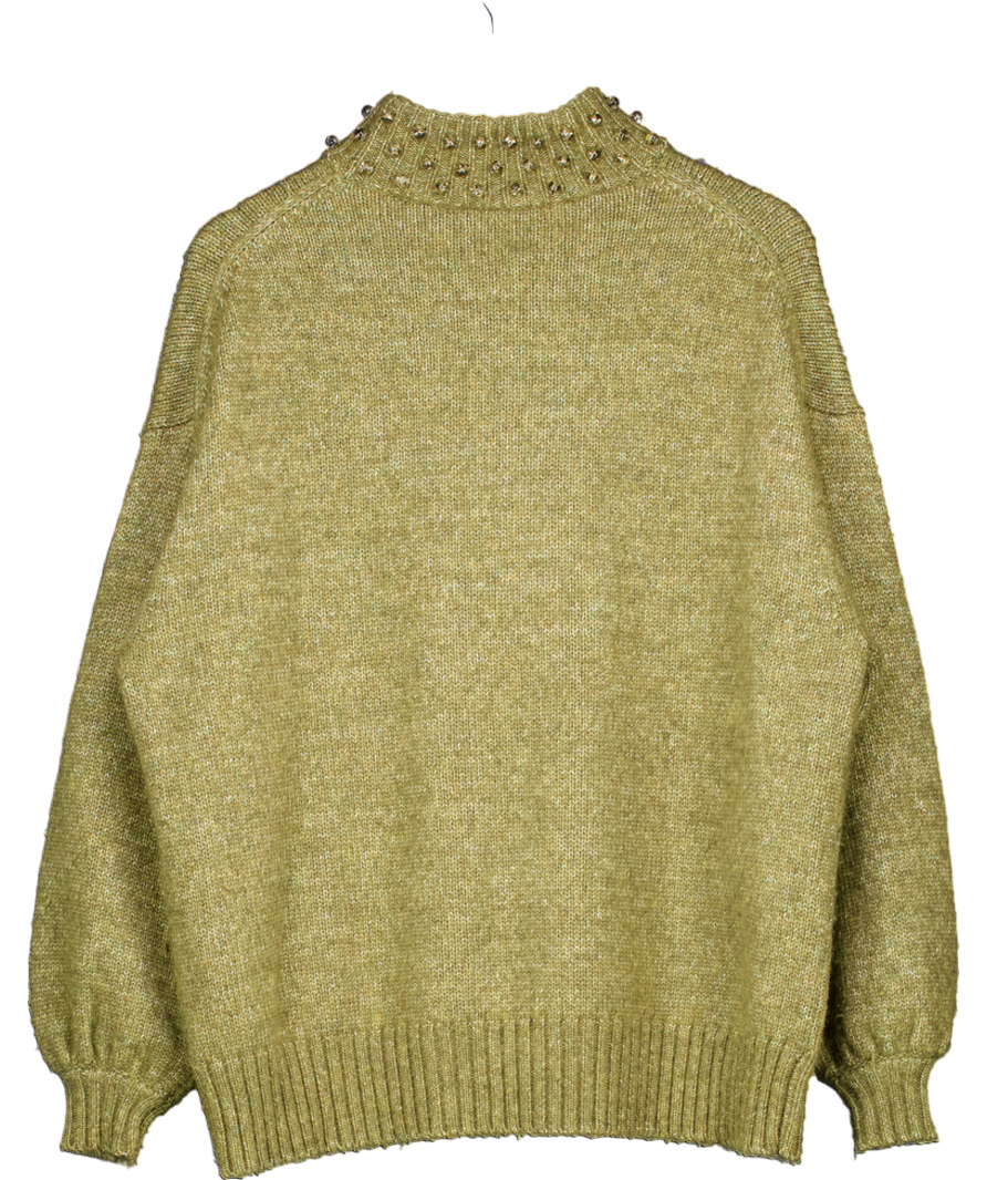See by Chloé Green Wintery Moss Wool Blend Jumper UK S