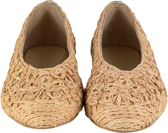 BODEN Beige High Cut Ballerina Pumps, Natural UK 8 EU 41