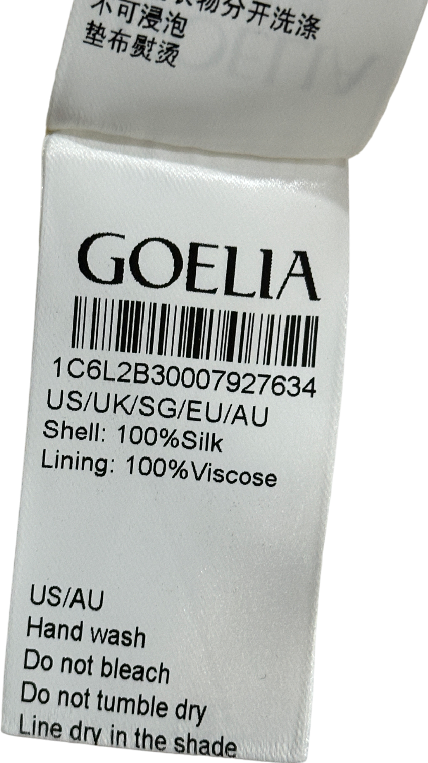 Goelia White and Red Polka Dot Silk Skirt XXS