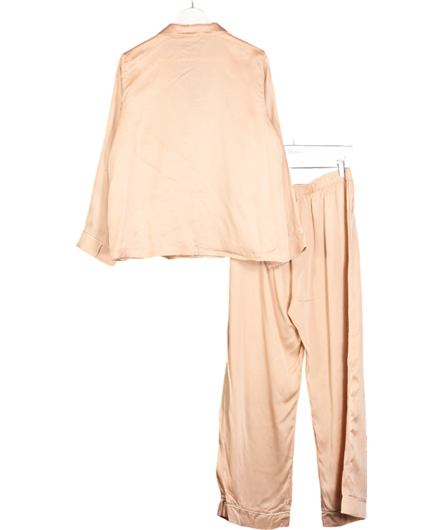 Eberjey Pink Inez Silk Pyjama Set UK L