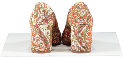 Sezane Orange Embroidered Court Shoe UK 8 EU 41 👠