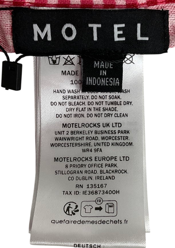 Motelrocks Scrunchie With Lace Red Gingham And Cloth One Size